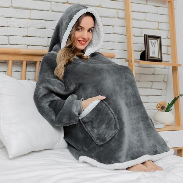 Sweat pyjama plaid à capuche femme