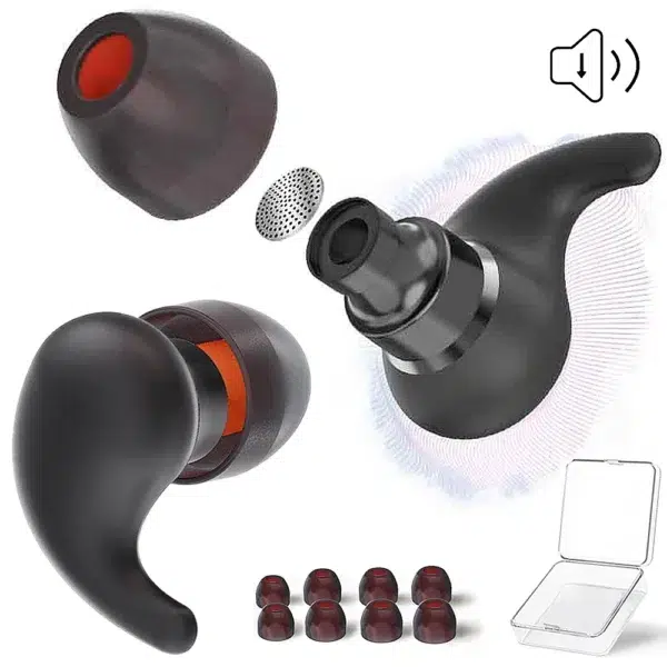 Bouchons d'oreilles antibruit en maille filtrante, réutilisables, aide au sommeil, protection d'oreille pour moto, bouchons d'oreille étanches en Silicone, sécurité 1