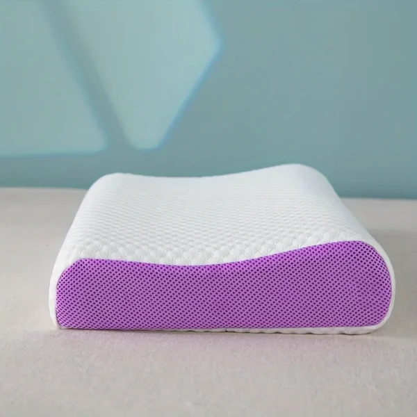Oreiller en Pectine avec Couche d'Air Respirante TPE, Lavable avec de l'Eau, Oreiller Cou Cervical Zéro Pression, Oreiller Simple en Latex pour Adulte 1
