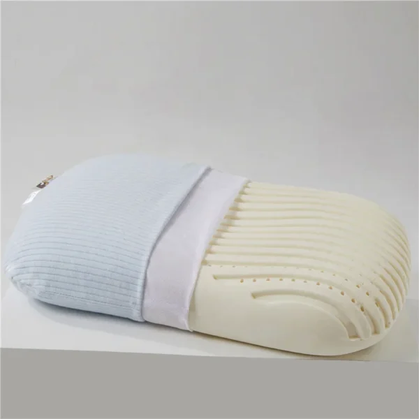 Oreiller en Latex naturel avec housse en coton, doux, sans Support de pression, soulagement de la douleur au cou, oreiller de lit pour dormir sur le dos et le ventre 8